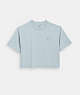 COACH®,GARMENT DYE CROPPED T-SHIRT,Other,Dusty Blue,Front View