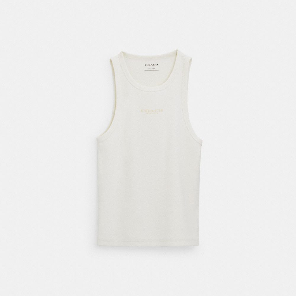 COACH®,TANK TOP,White,Front View image number 0