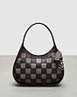 COACH®,Ergo Bag in Checkerboard Patchwork Upcrafted Leather With Zig Zag Stitch,Small,Oxblood/Heather Grey,Front View