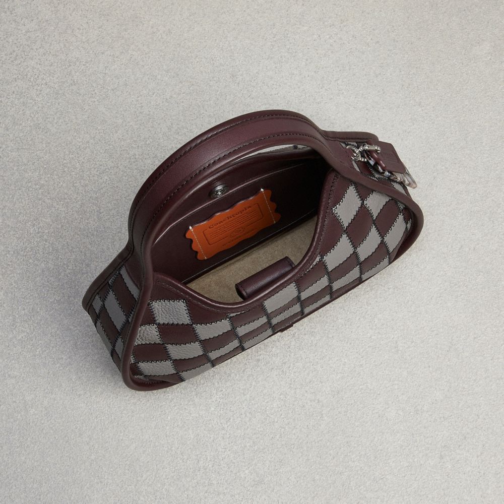 COACH®,Ergo Bag In Checkerboard Upcrafted Leather With Zig Zag Stitch,,Inside View,Top View