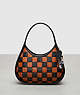 COACH®,Ergo Bag in Checkerboard Patchwork Upcrafted Leather With Zig Zag Stitch,Small,Burnished Amber/Black,Front View