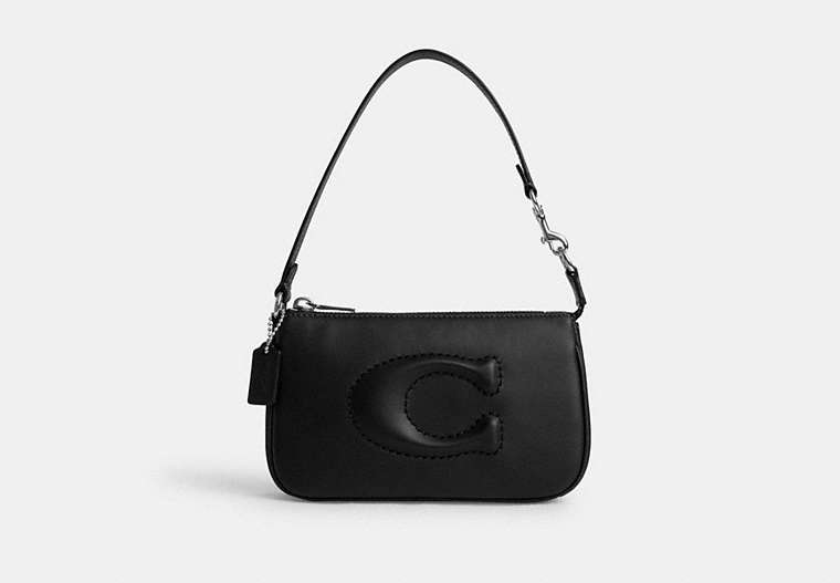 COACH®,NOLITA 19,Leather,Mini,Silver/Black,Front View image number 0
