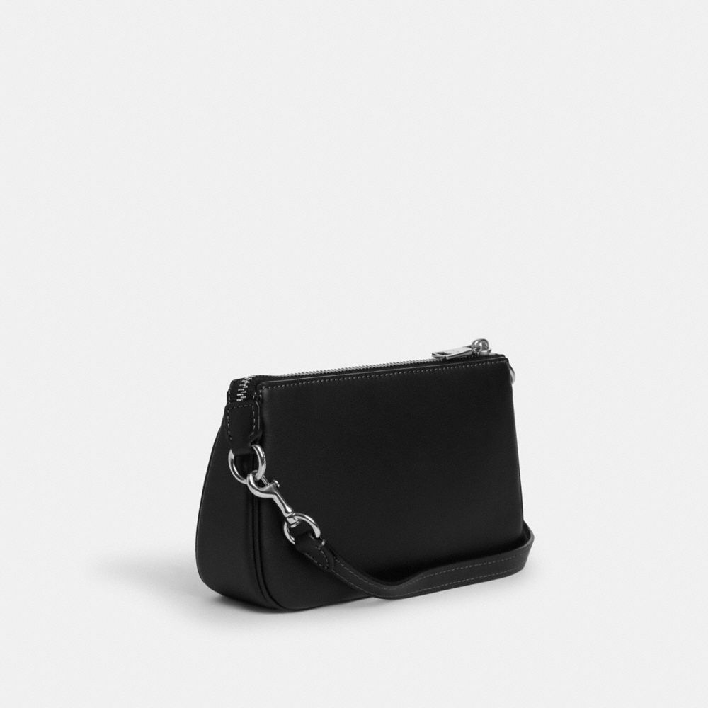 COACH®,NOLITA 19,Smooth Leather,Mini,Silver/Black,Angle View
