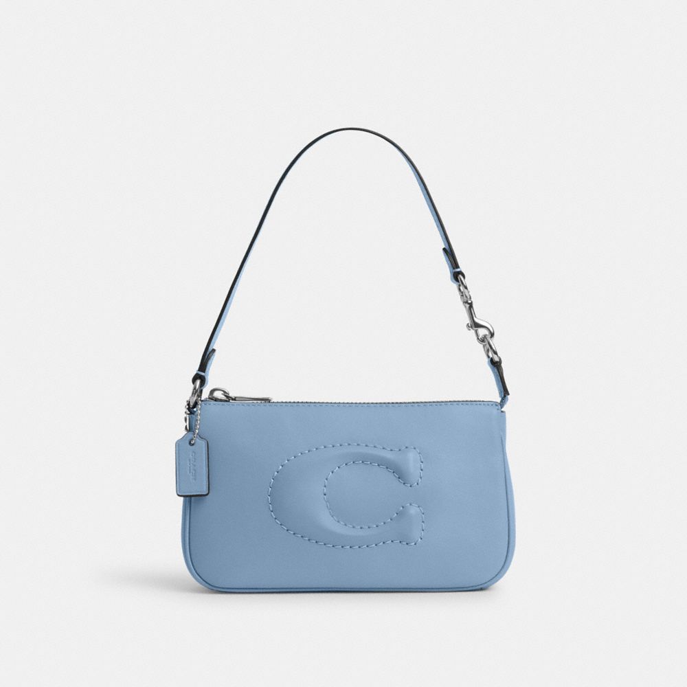 COACH®,NOLITA 19,Smooth Leather,Mini,Silver/Cornflower/Field Flora,Front View