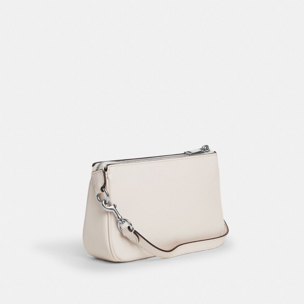 COACH®,NOLITA 19,Smooth Leather,Silver/Chalk,Angle View