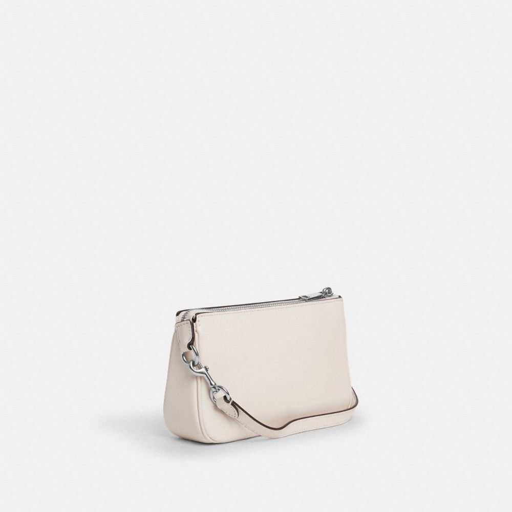 COACH®,NOLITA 19,Smooth Leather,Silver/Chalk,Angle View