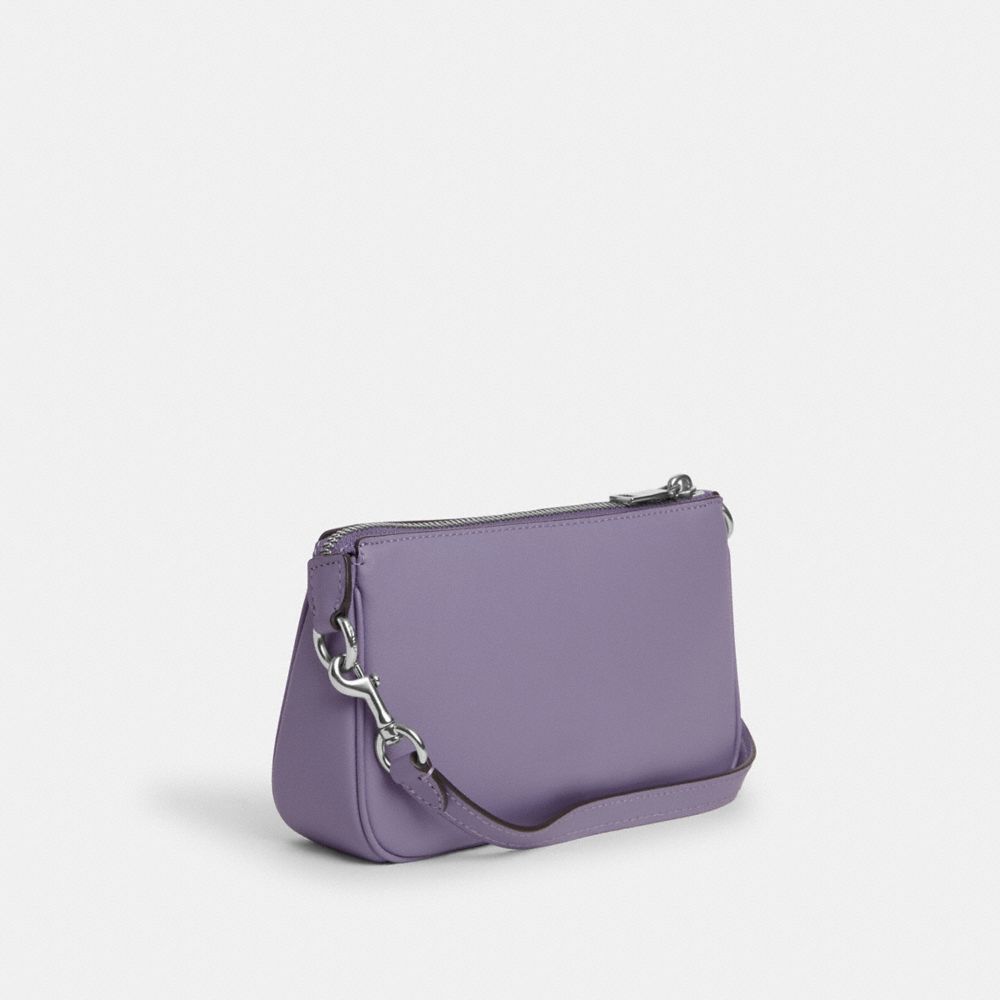 COACH®,NOLITA 19,Leather,Silver/Light Violet,Angle View