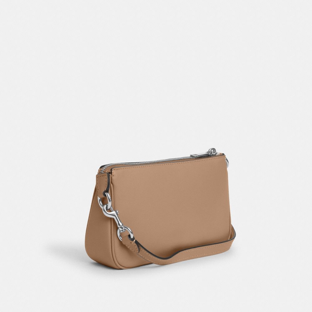 COACH®,NOLITA 19,Smooth Leather,Silver/Taupe,Angle View