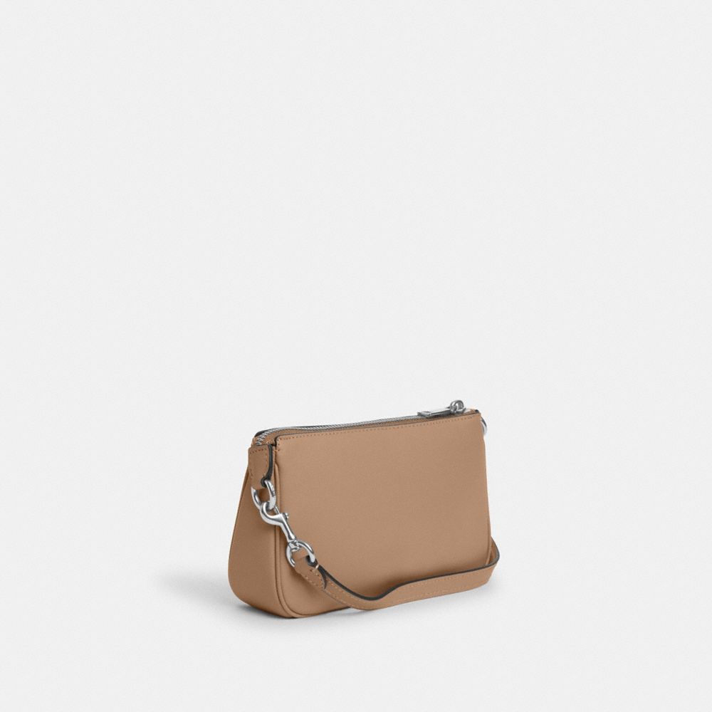 COACH®,NOLITA 19,Smooth Leather,Silver/Taupe,Angle View