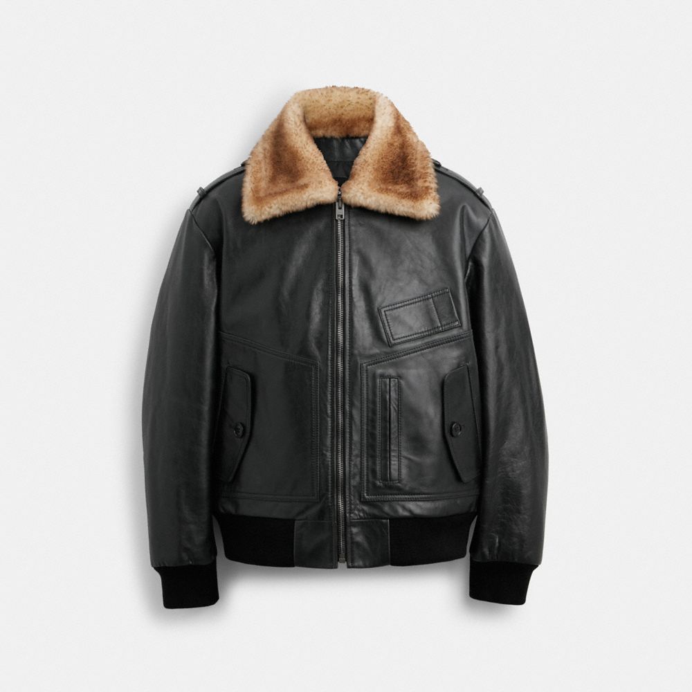 Faux shearling deals utility jacket