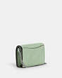 COACH®,MINI WALLET ON A CHAIN,Leather,Mini,Silver/Pale Green,Angle View