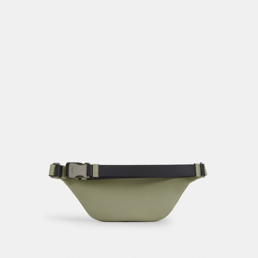COACH®,Warren Mini Belt Bag,Leather,Belt Bag,Embossed,Logo,Casual,Green,Back View