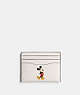 COACH®,DISNEY X COACH CARD CASE IN REGENERATIVE LEATHER WITH MOTIF,Glovetanned Leather,Chalk,Front View