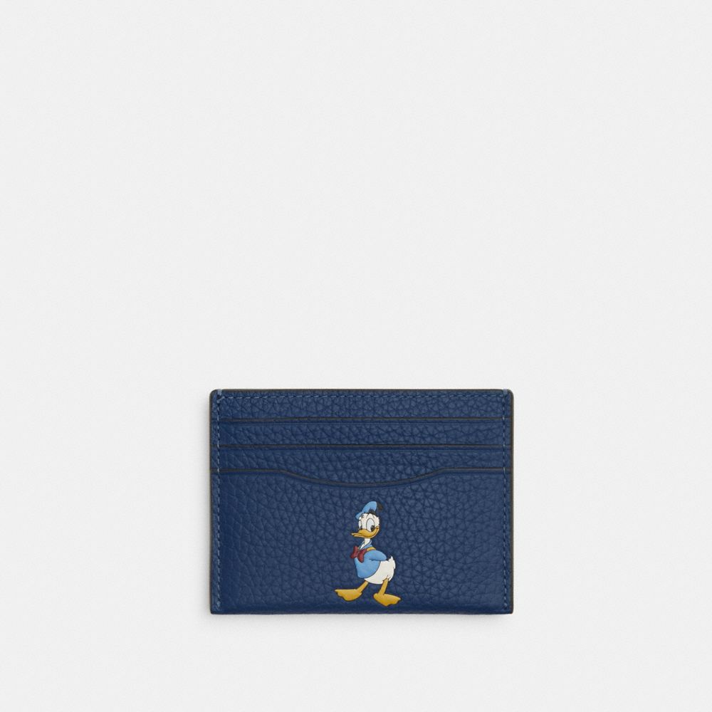 Coach Disney X  Card Case In Regenerative Leather With Motif In Deep Blue