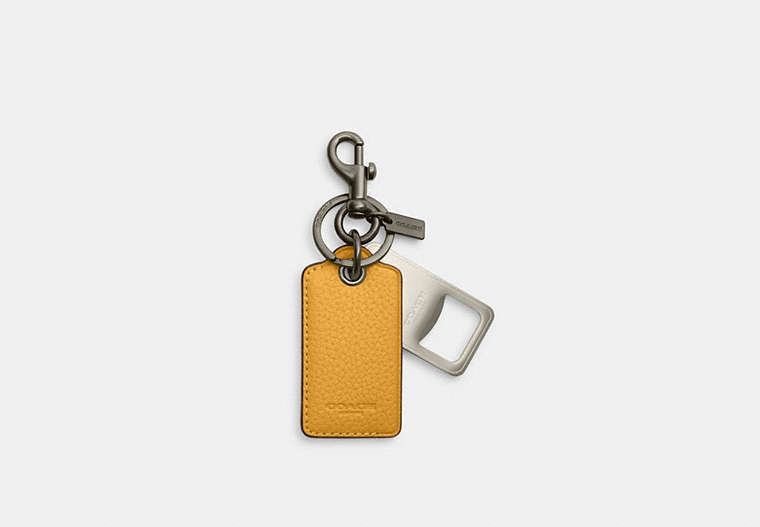 Coach Outlet Bottle Opener Key Fob In Colorblock In Orange