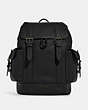 COACH®,HUDSON BACKPACK,Leather,X-Large,Gunmetal/Black,Front View