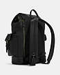 COACH®,HUDSON BACKPACK,Leather,X-Large,Gunmetal/Black,Angle View