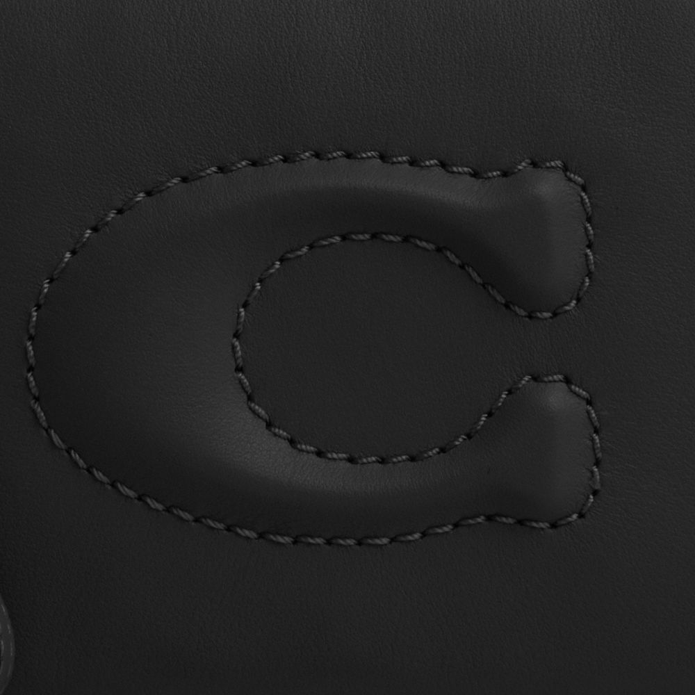 COACH®,LARGE CORNER ZIP WRISTLET,Smooth Leather,Mini,Silver/Black