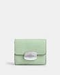 COACH®,ELIZA SMALL WALLET,Leather,Silver/Pale Green,Front View