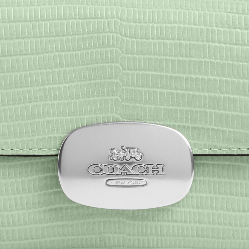 COACH®,ELIZA SMALL WALLET,Novelty Leather,Silver/Pale Green