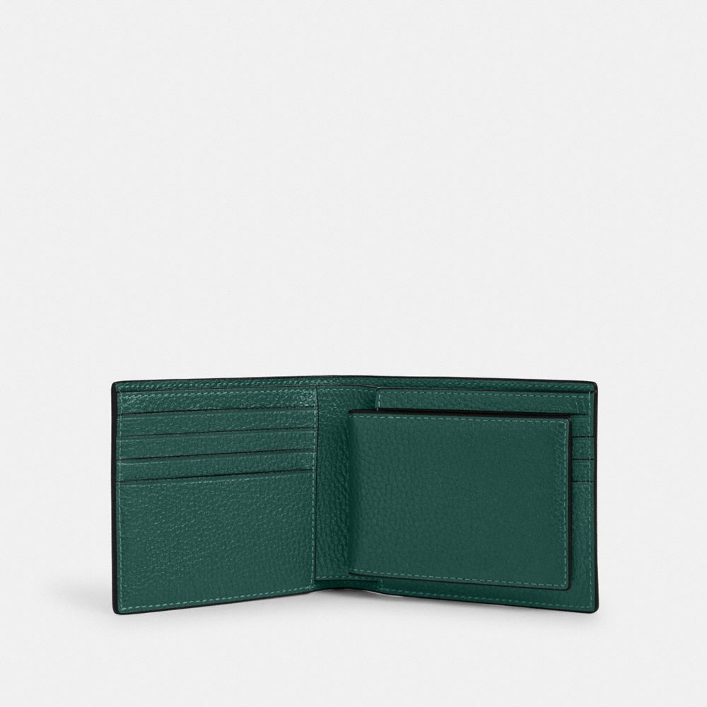 COACH®,3-In-1 Wallet,Leather,Bi Fold,Casual,,Inside View,Top View