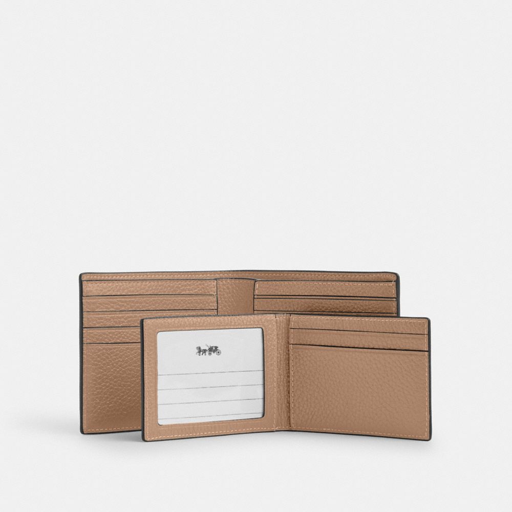 COACH®,3 In 1 Wallet,Leather,Bi Fold,Casual,Beige,Interior View