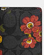COACH®,ID WALLET IN SIGNATURE CANVAS WITH FLORAL PRINT,pvc,Gunmetal/Charcoal Multi