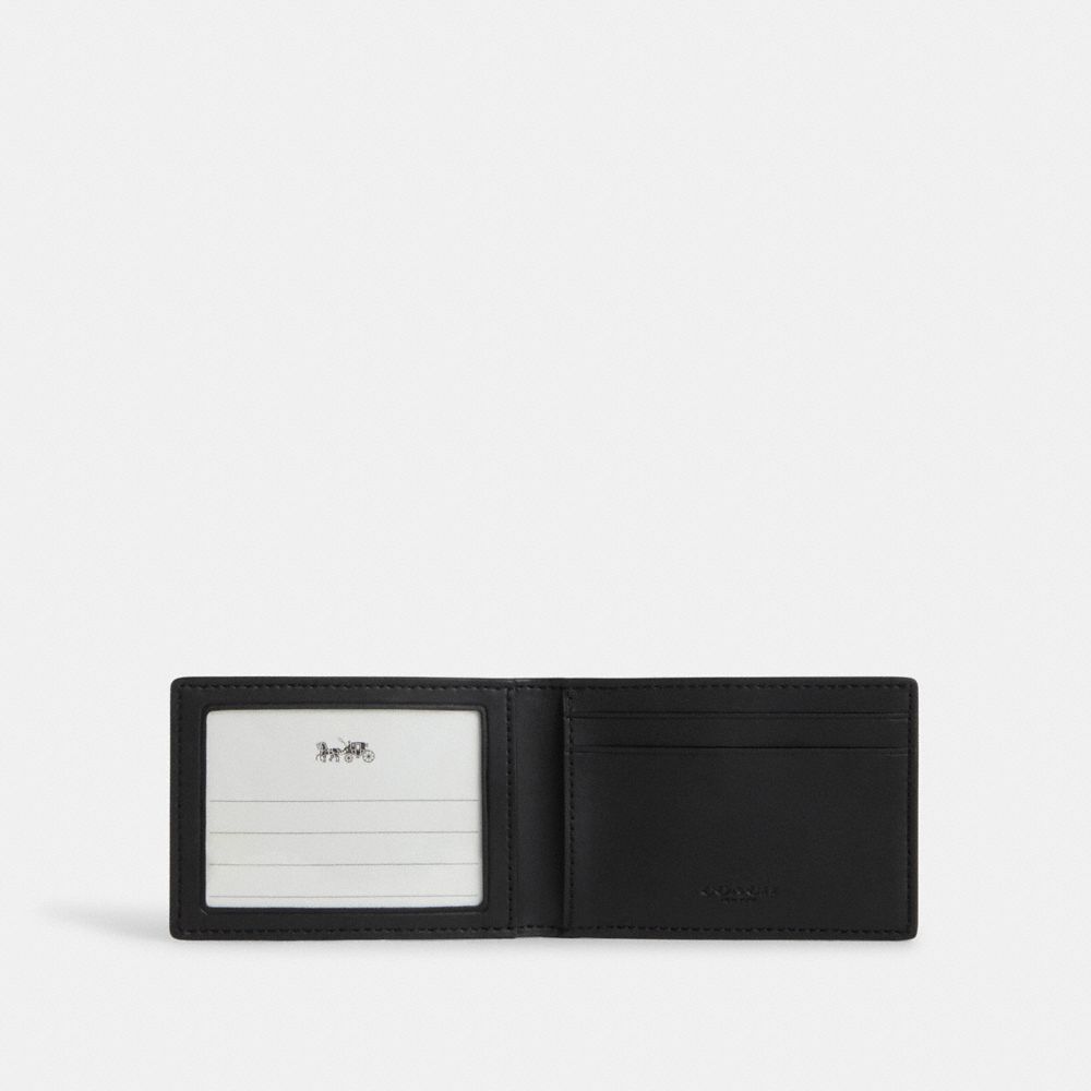 COACH®,Compact Billfold Wallet In Signature Canvas With Floral Print,,Inside View,Top View