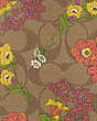 COACH®,NOTEBOOK IN SIGNATURE CANVAS WITH FLORAL PRINT,pvc,Gold/Khaki Multi