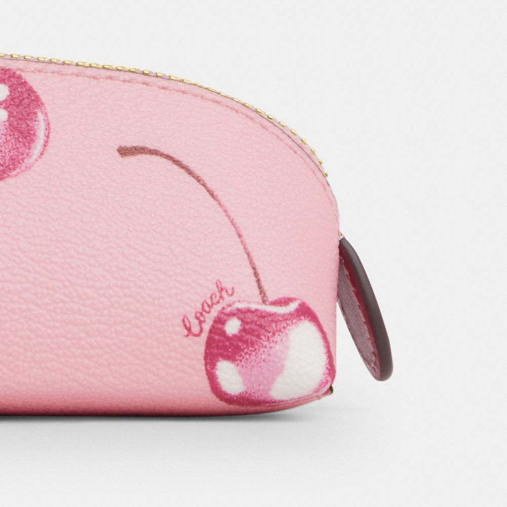 COACH®,Pencil Case With Cherry Print,Leather,Pink