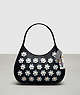 COACH®,Ergo Bag in Mini Flower Applique Upcrafted Leather,Upcrafted Leather™,Small,Black/Ice Blue Multi,Front View