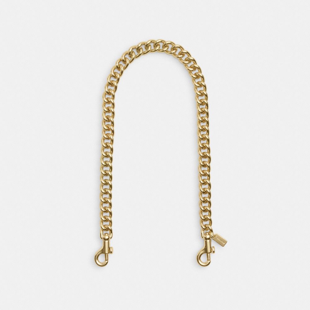 COACH®,CHUNKY CHAIN SHOULDER STRAP,Gold/Gold,Front View