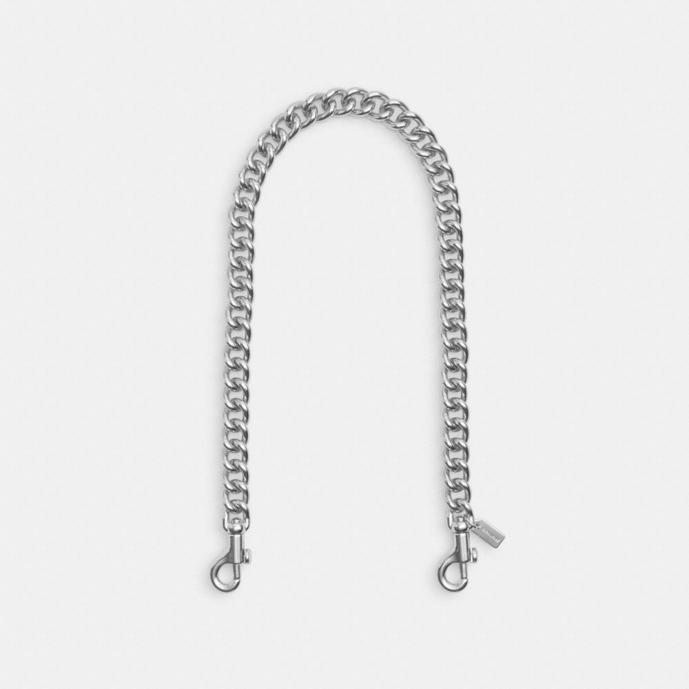COACH®,CHUNKY CHAIN SHOULDER STRAP,Silver/Silver,Front View