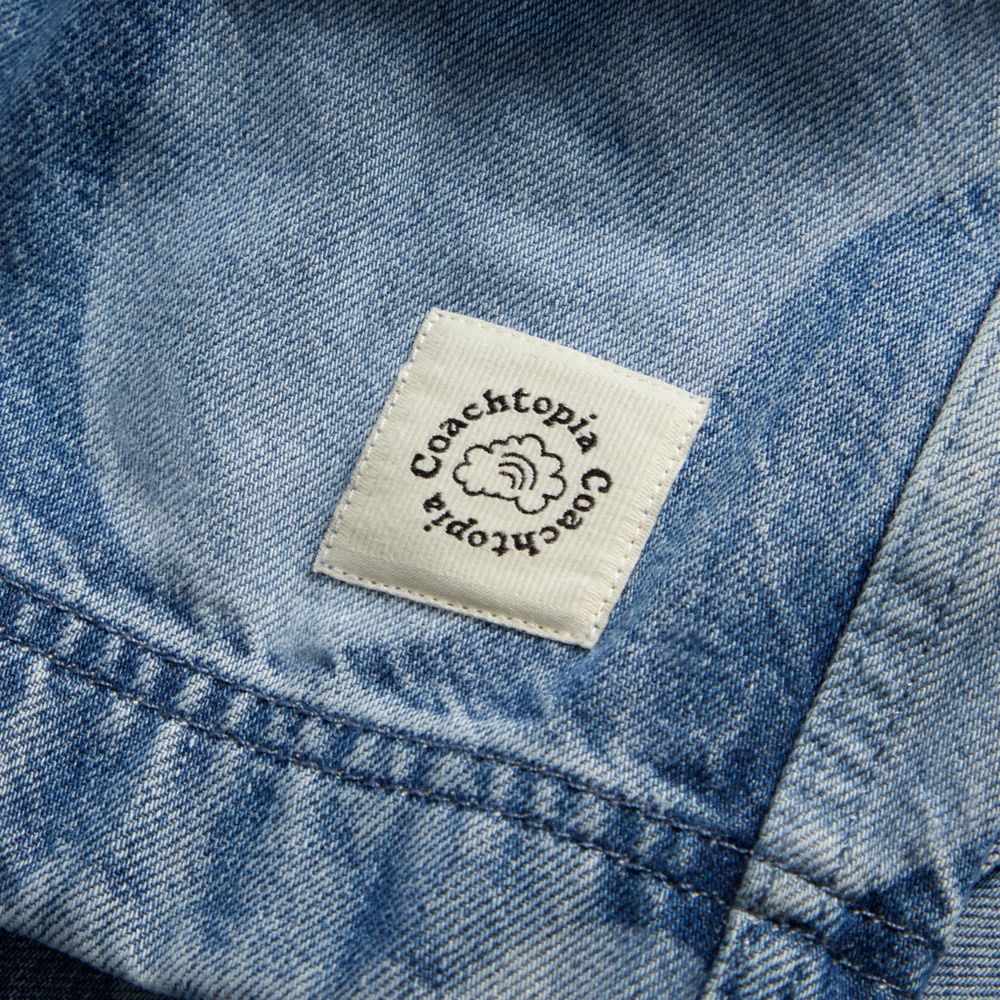 Coach Denim Jacket In Wavy Wash In Denim Multi