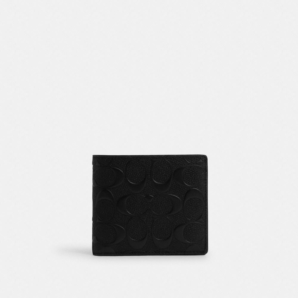 COACH®,コイン ウォレット・シグネチャー レザー,二つ折り&三つ折り財布,ﾌﾞﾗｯｸ