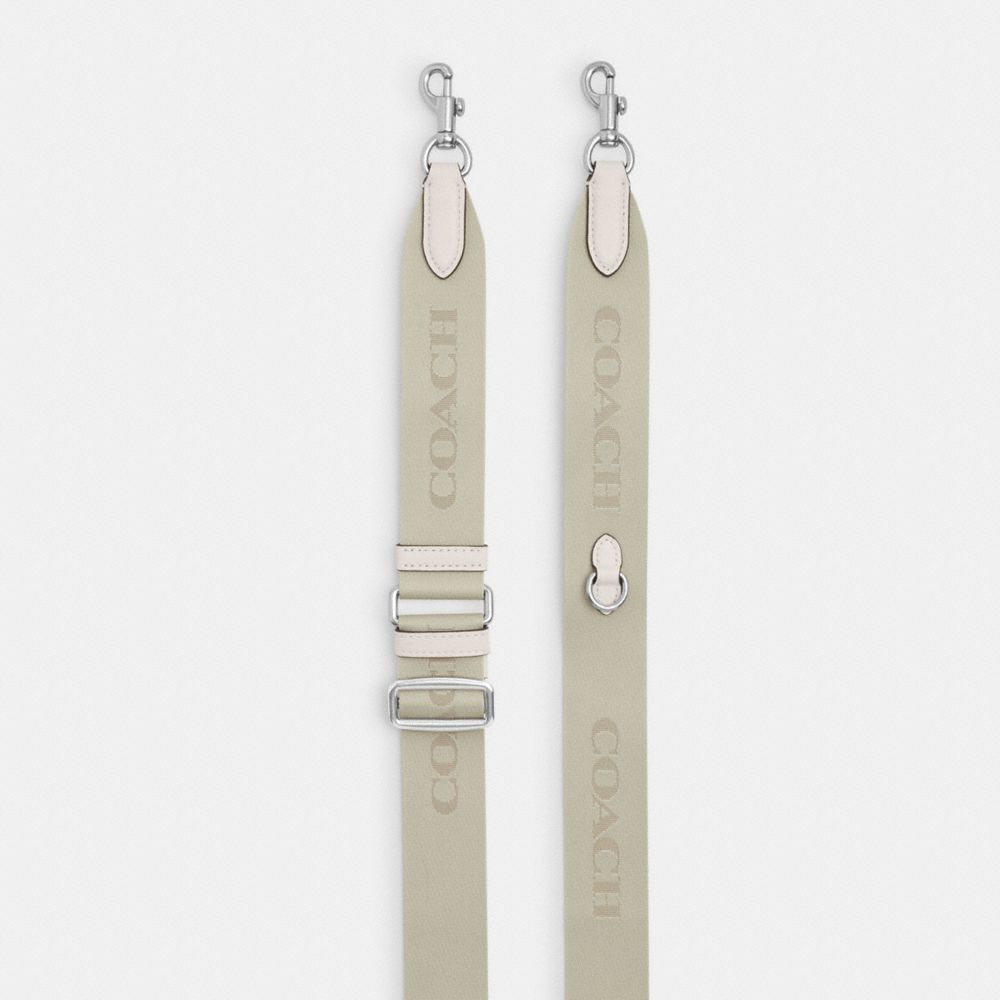 COACH®,WEBBING STRAP,Silver/Chalk,Front View