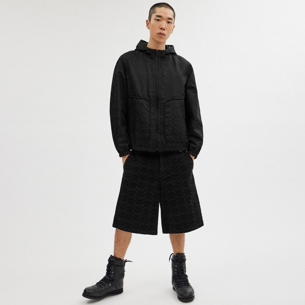 Coach Reversible Leather Jacket In Recycled Polyester In Black