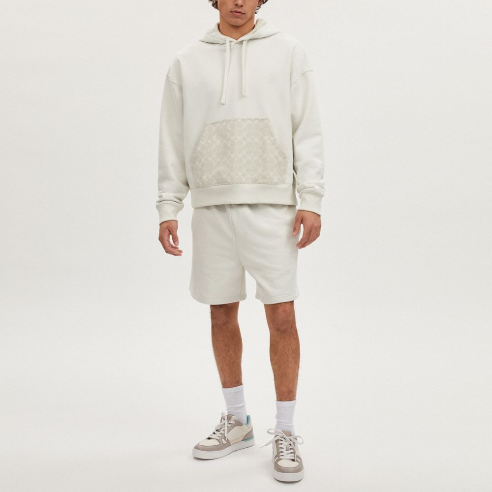 COACH®,TONAL SIGNATURE HOODIE,Off White,Scale View