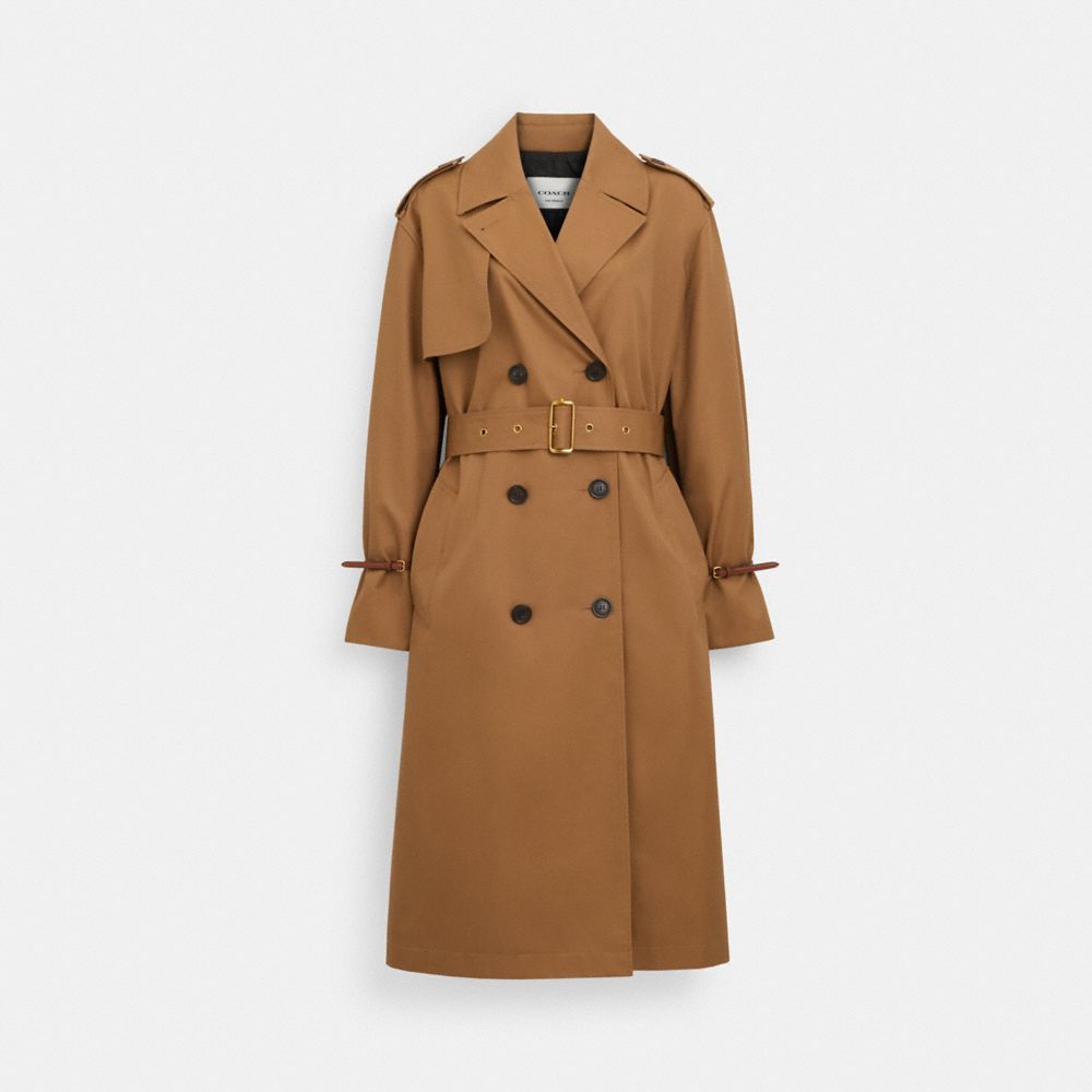 Shop Coach Outlet Relaxed Double Breasted Trench In Dark Khaki