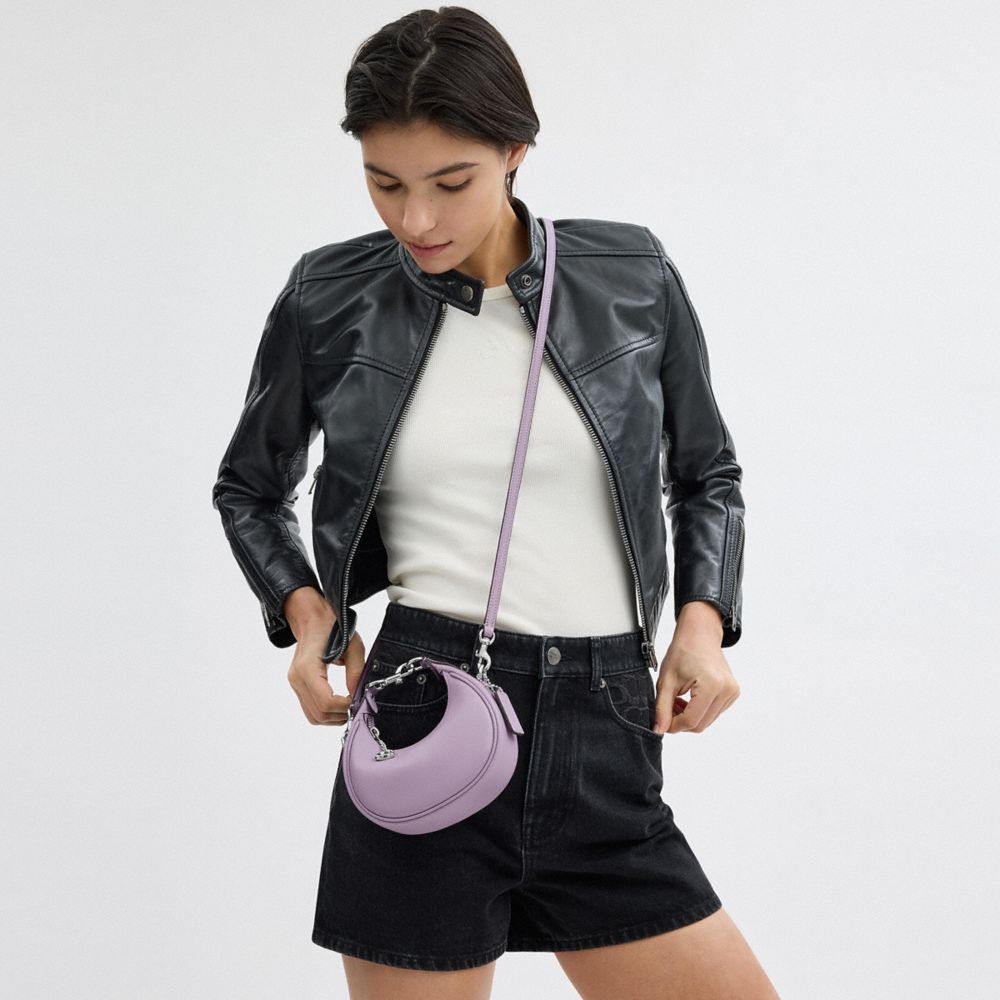 COACH®,SAC JONIE,Cuir lisse,Argent/Pourpre doux