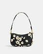 COACH®,SWINGER BAG 20 WITH FLORAL PRINT,Small,Brass/Black Multi,Back View