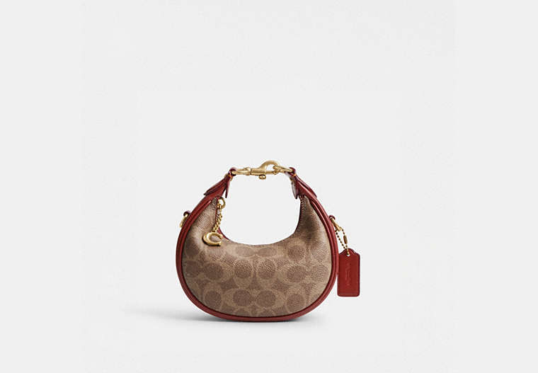 COACH®,JONIE BAG IN SIGNATURE CANVAS,Mini,Brass/Tan/Rust,Front View image number 0