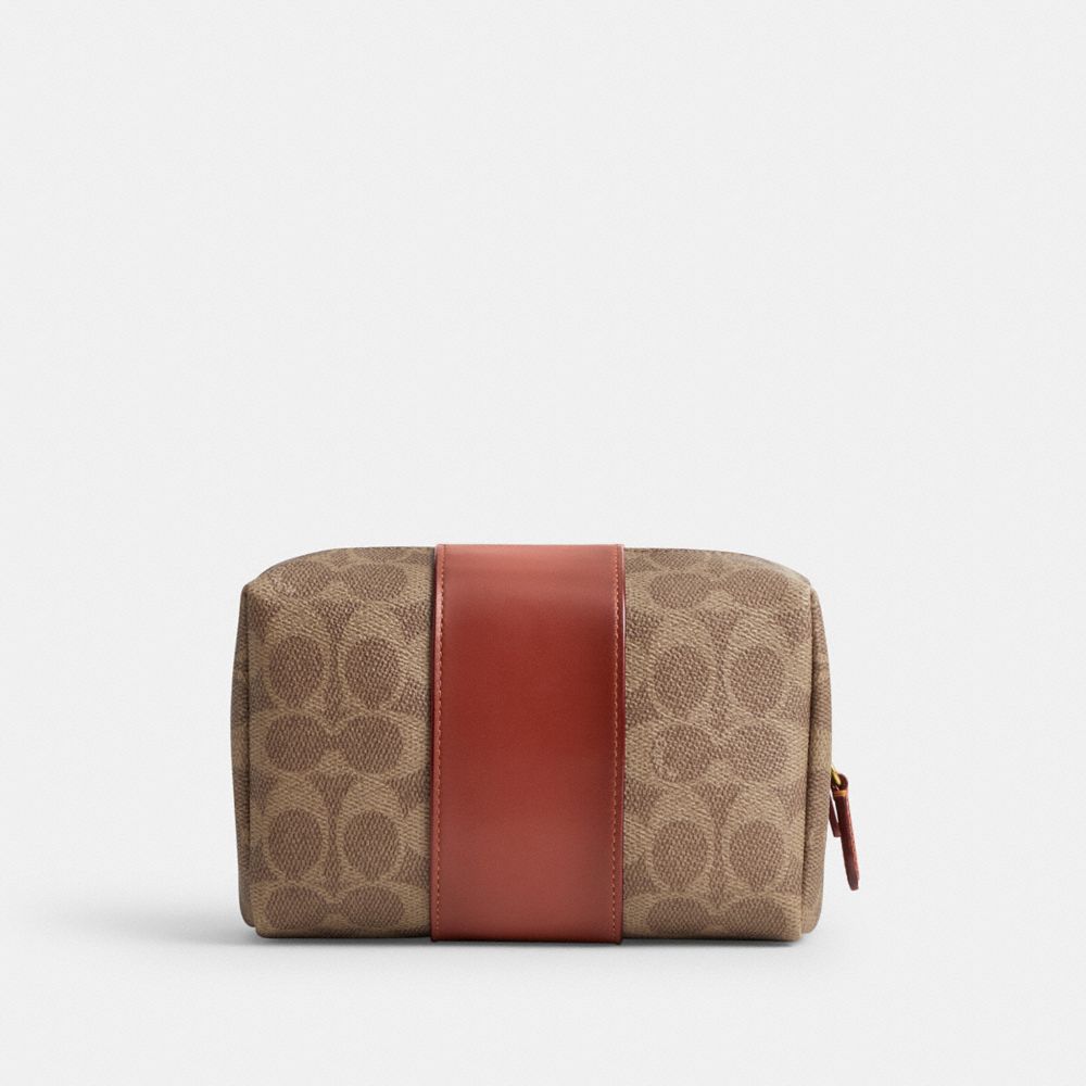 Coach leather makeup bag sale