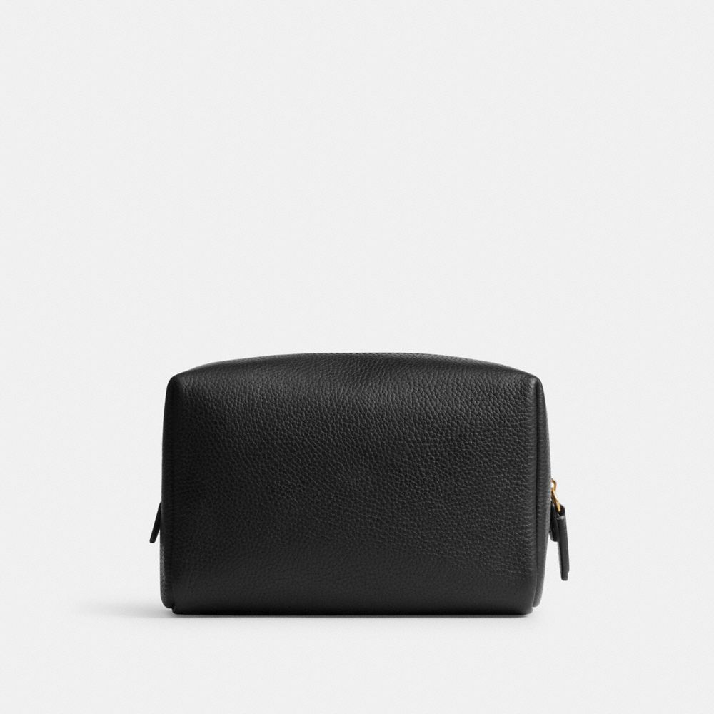 COACH®,ESSENTIAL COSMETIC POUCH,Mini,Brass/Black,Back View