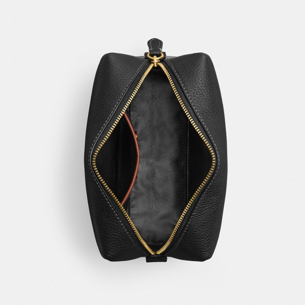 Coach Essential Cosmetic Pouch In Brass/black