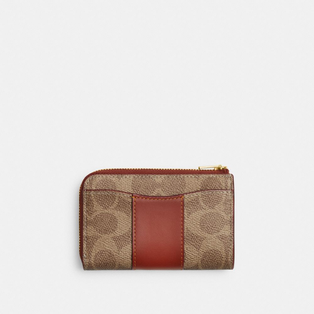 COACH®,Essential L Zip Key Case In Signature Canvas,,Back View
