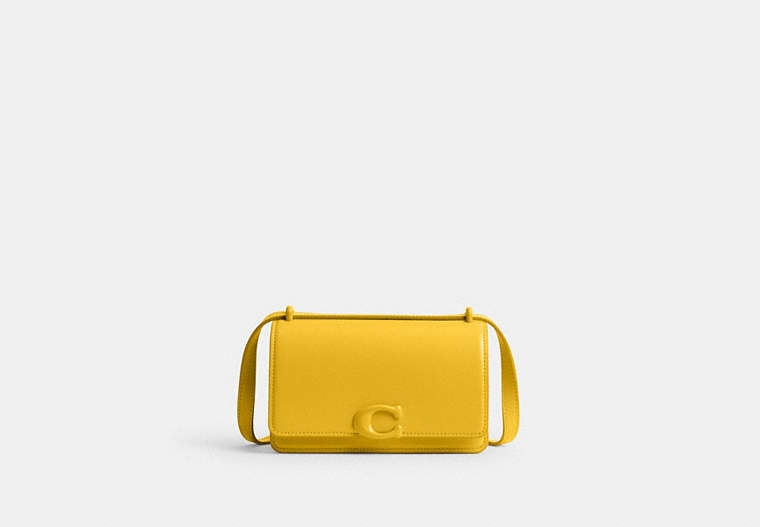 COACH®,BANDIT CROSSBODY BAG,Mini,Silver/Canary,Front View image number 0