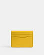COACH®,BANDIT CARD CASE,Refined Calf Leather,Mini,Silver/Canary,Back View