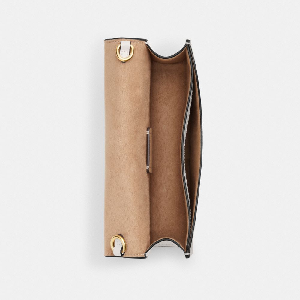 COACH®,Eliza Small Flap Crossbody In Signature Canvas,,Inside View,Top View
