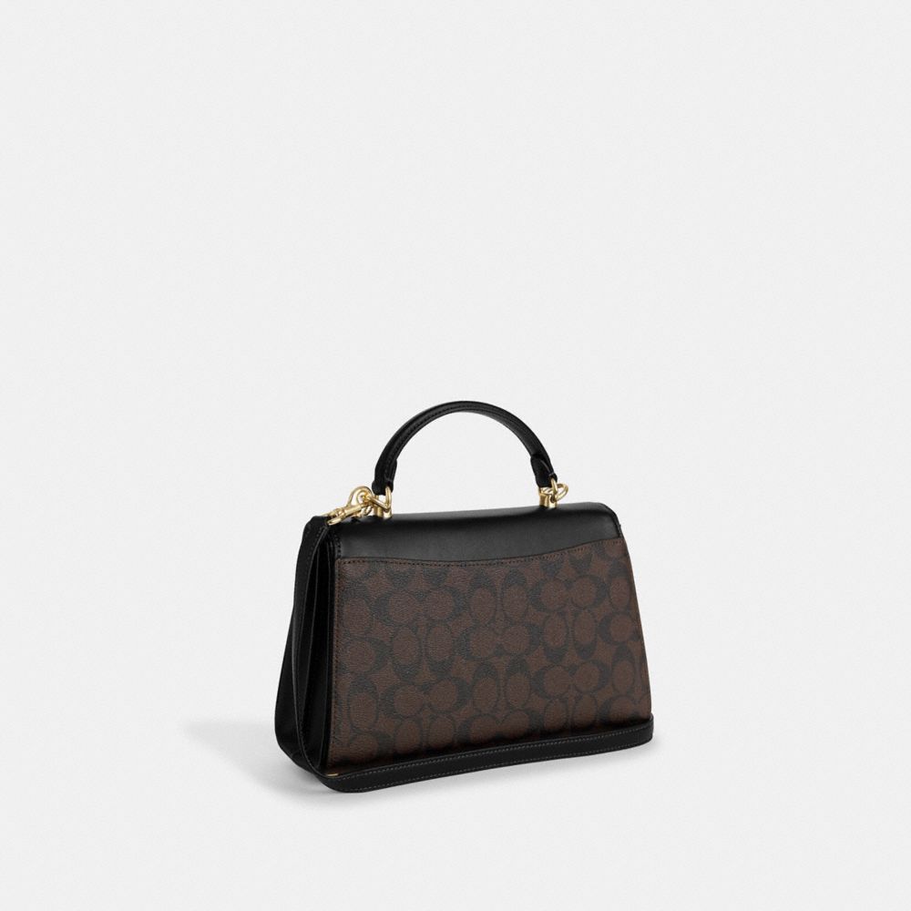 COACH®,Eliza Top Handle In Signature Canvas,,Angle View